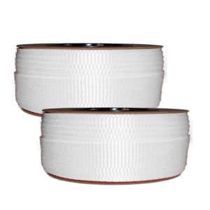¾” White Woven Polyester Cord Strapping 2500 lbs. Break