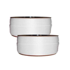 3/4" White Woven Polyester Cord Strapping 3000 lbs Break