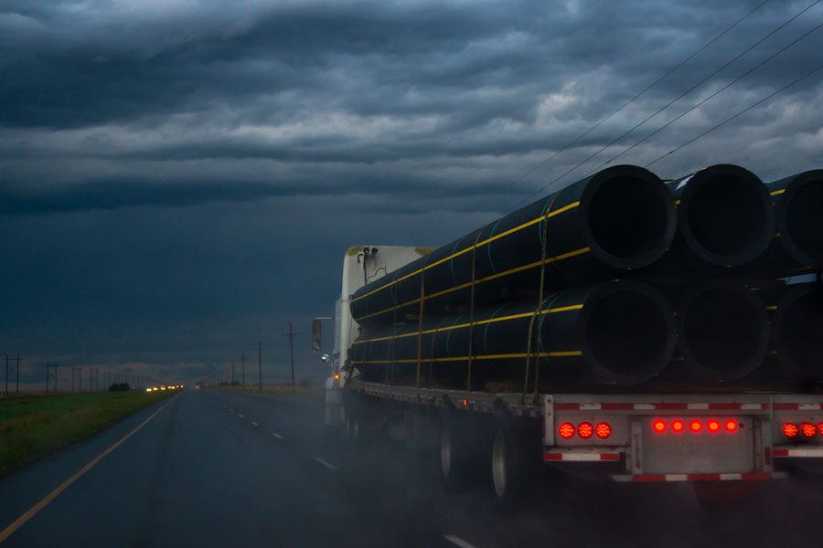 Truck Driving in Rain